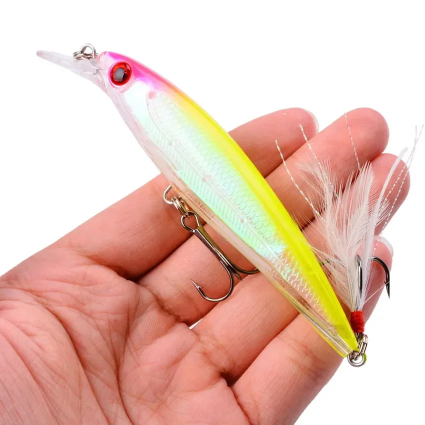 Leurre de Pêche Minnow Laser 11 cm 13 g - Crankbait avec Hameçons