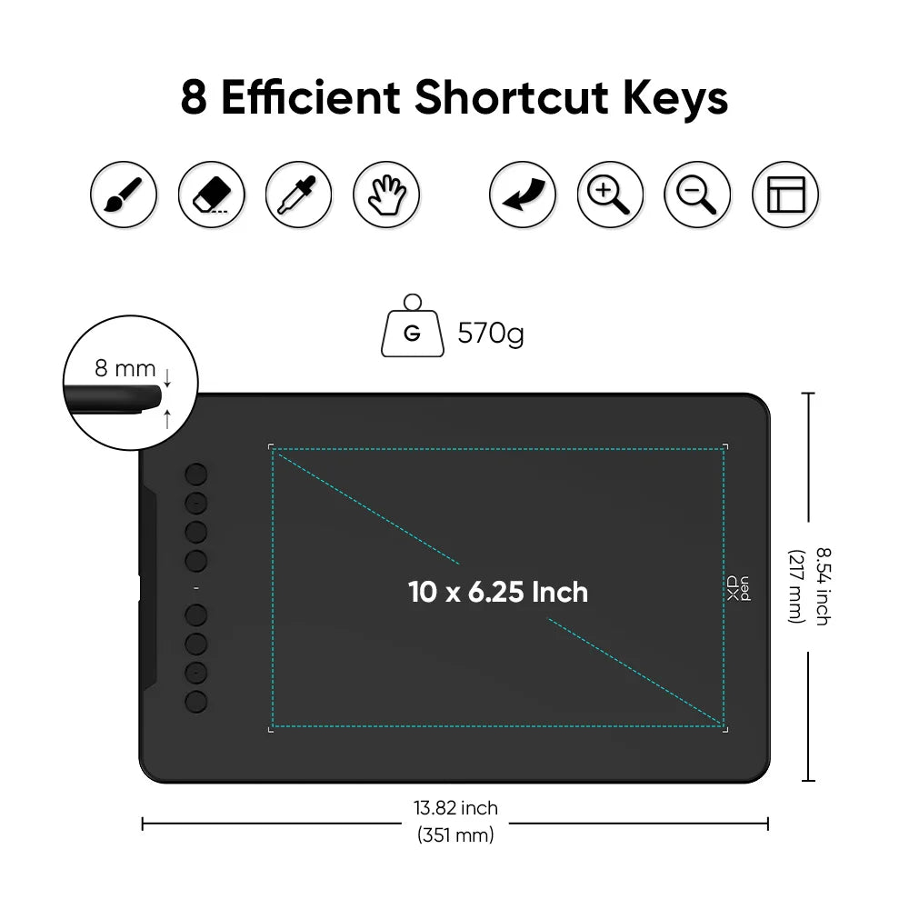 Tablette Graphique XPPen Deco 01 V3 10" 16384 Niveaux de Pression