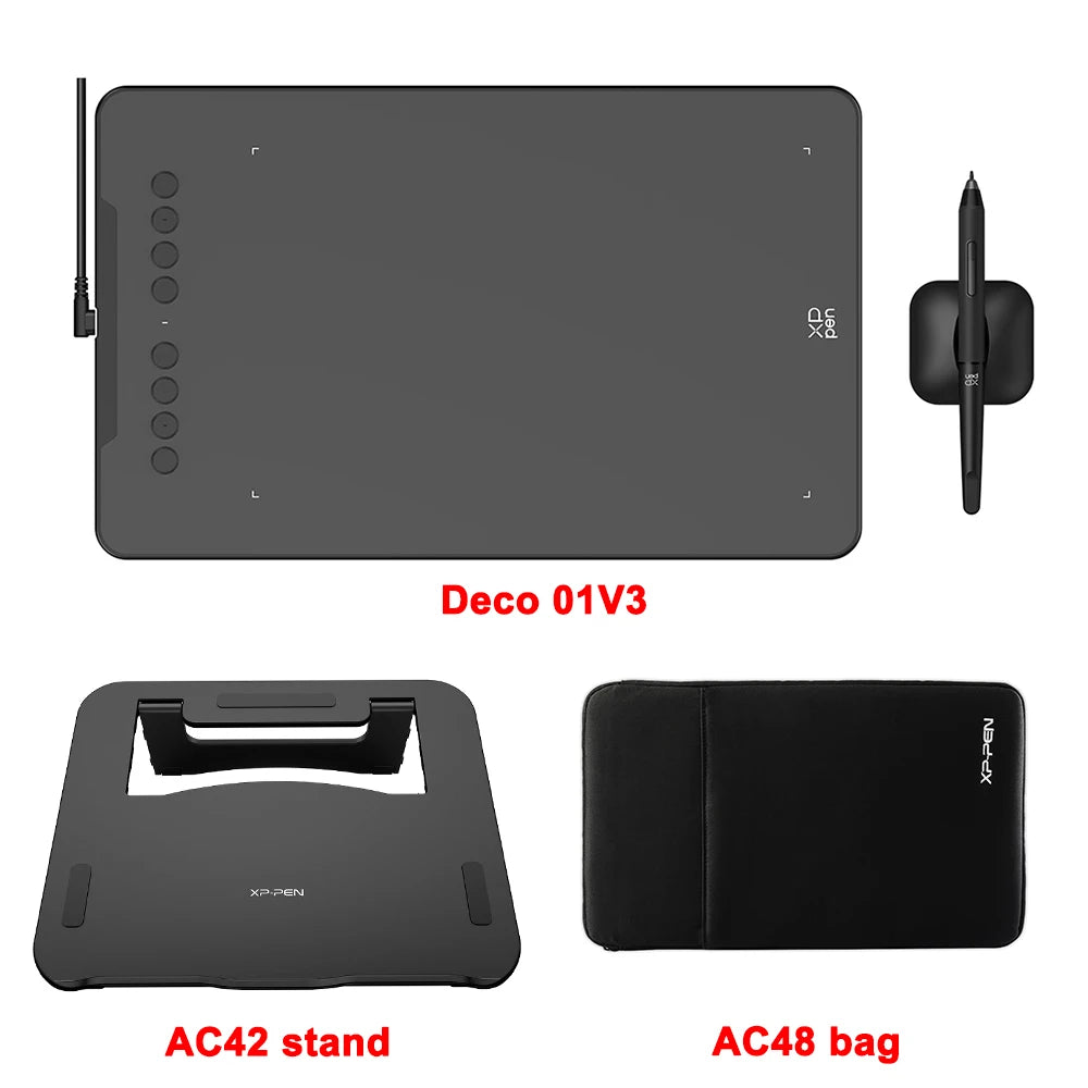 Tablette Graphique XPPen Deco 01 V3 10" 16384 Niveaux de Pression