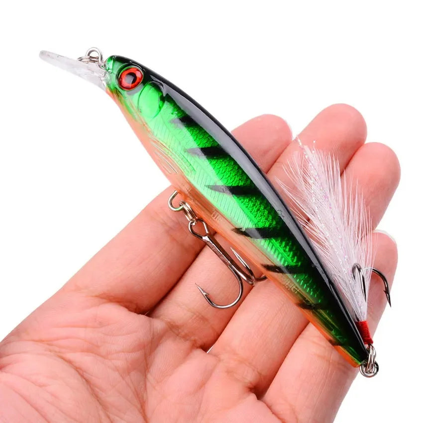 Leurre de Pêche Minnow Laser 11 cm 13 g - Crankbait avec Hameçons
