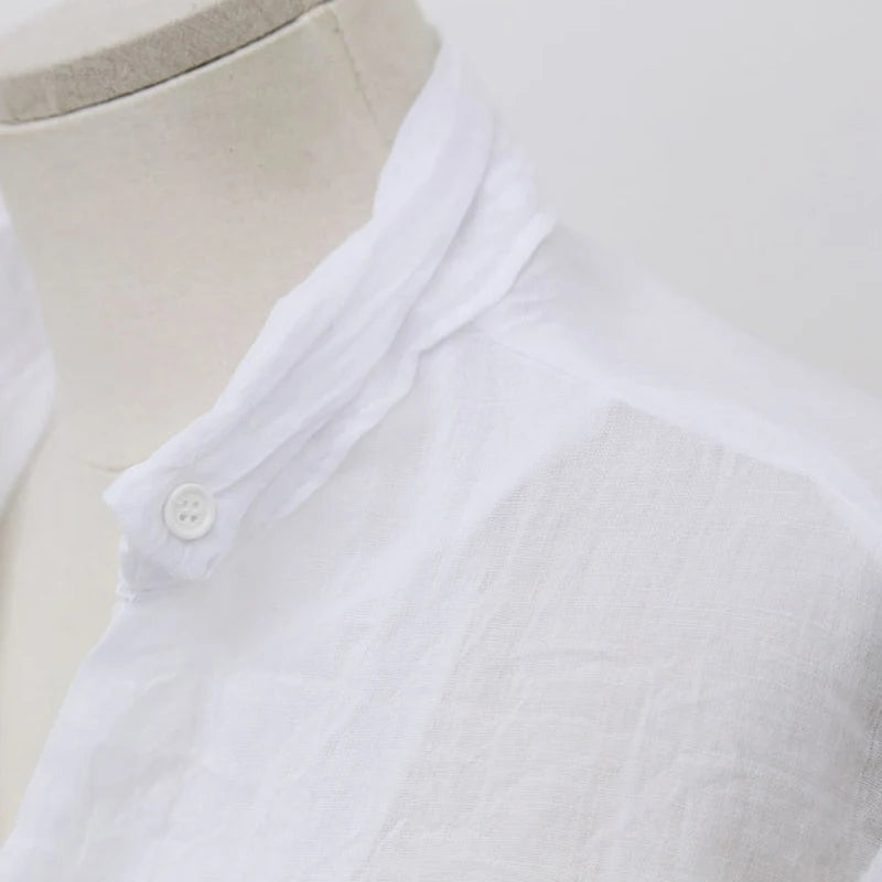 Chemisier Femme Lin Manches Longues Blanc - Tendance Été 2022