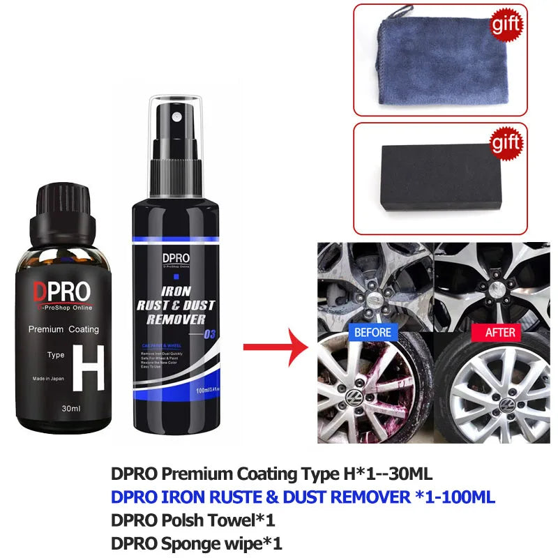 Kit Coating Céramique Voiture 9H Dpro - Protection Nano Liquide Verre