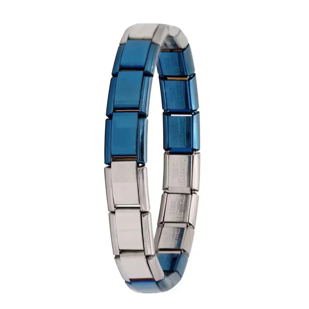 Bracelet Élastique Charms Acier Inoxydable 9 mm pour Femme - Style Italien