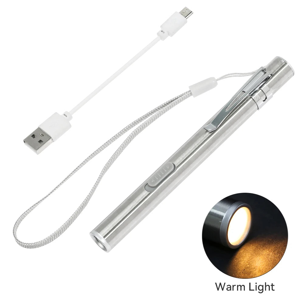 Lampe Stylo LED Médicale USB Rechargeable - Mini Lampe de Poche