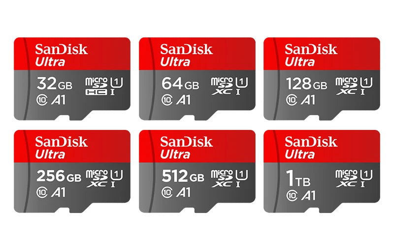 Carte MicroSD SanDisk Originale 32 Go à 1 To - Jusqu'à 150 Mo/s A1 C10