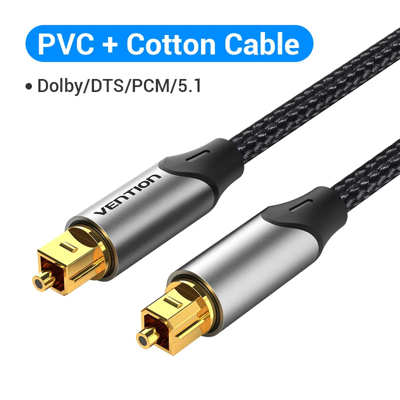 Câble Optique Toslink SPDIF Vention - Audio Numérique 1m à 5m
