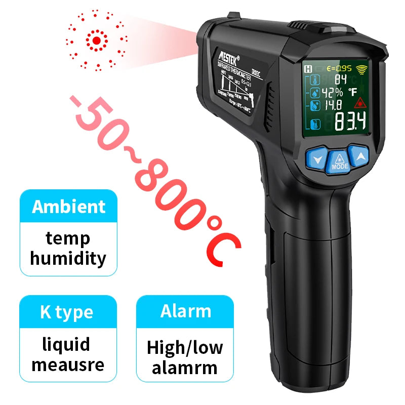 Thermomètre Infrarouge Digital Mestek 50-800°C - Laser sans Contact