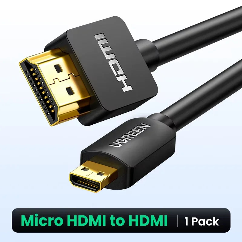 Câble Micro HDMI UGREEN 4K 60Hz - Mâle/Mâle pour Caméra, Tablette, Console