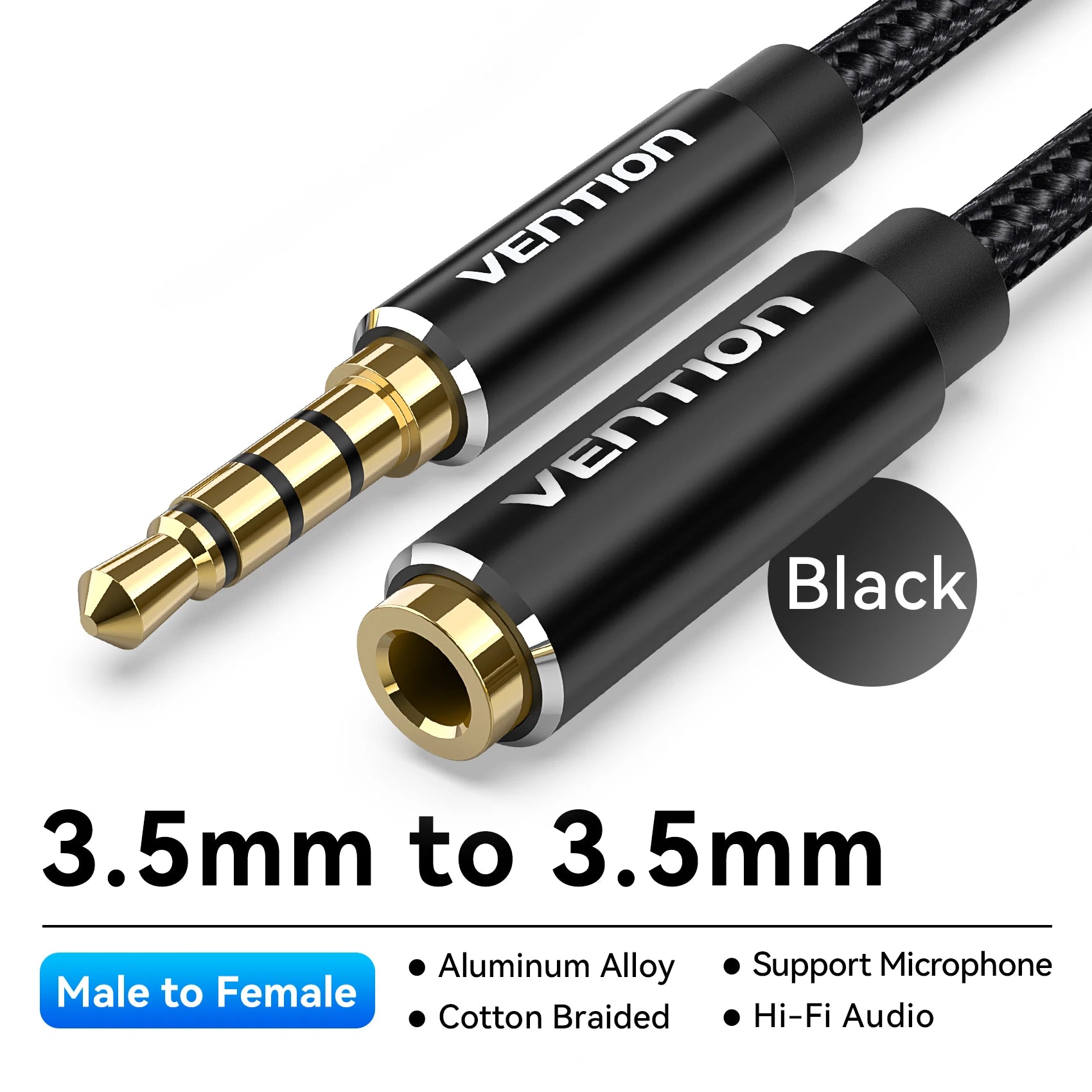 Câble Extension Jack 3.5 mm AUX - Pour Voiture, PC, TV, Smartphone
