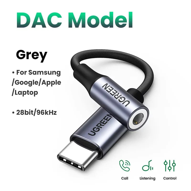 Adaptateur USB-C vers Jack 3.5 mm UGREEN avec DAC - Pour Casque Filaire