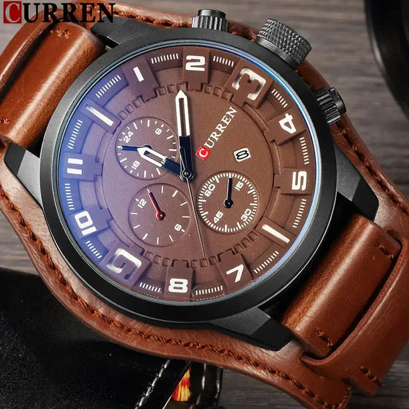 Montre Homme Curren Luxe - Sport Militaire avec Date