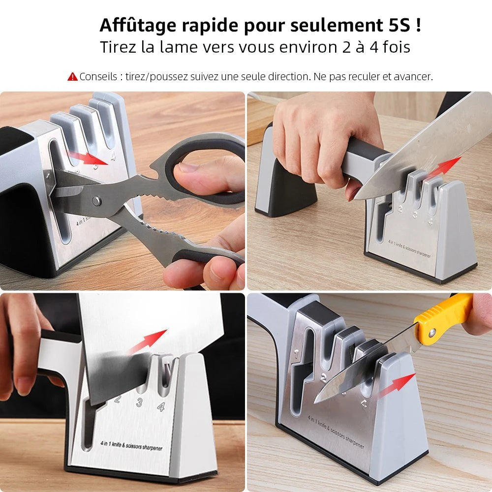 Affûteur de Couteaux 4-en-1 Diamant - Couteaux et Ciseaux