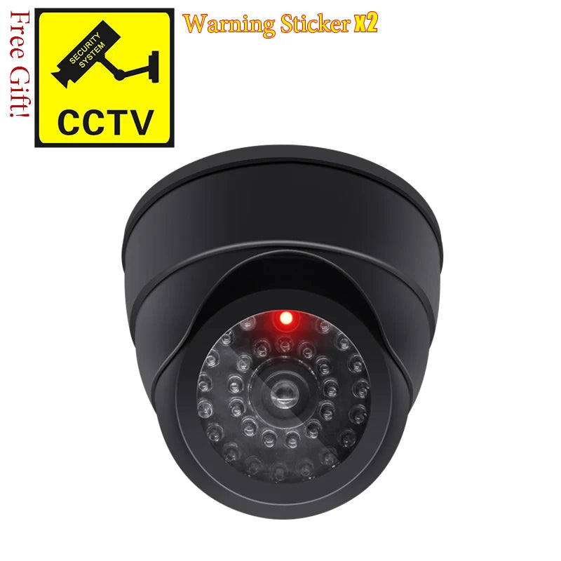 Caméra de Surveillance factice Dôme Noir avec LED Clignotante