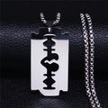 Collier Pendentif Lame Gothique Acier Inoxydable Noir