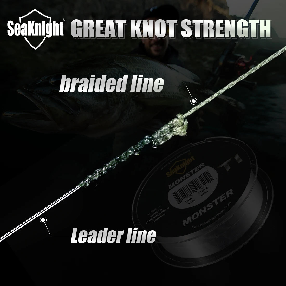 Fil de Pêche Tressé SeaKnight TriPoseidon 4 Brins 300m - 8 à 60 lb