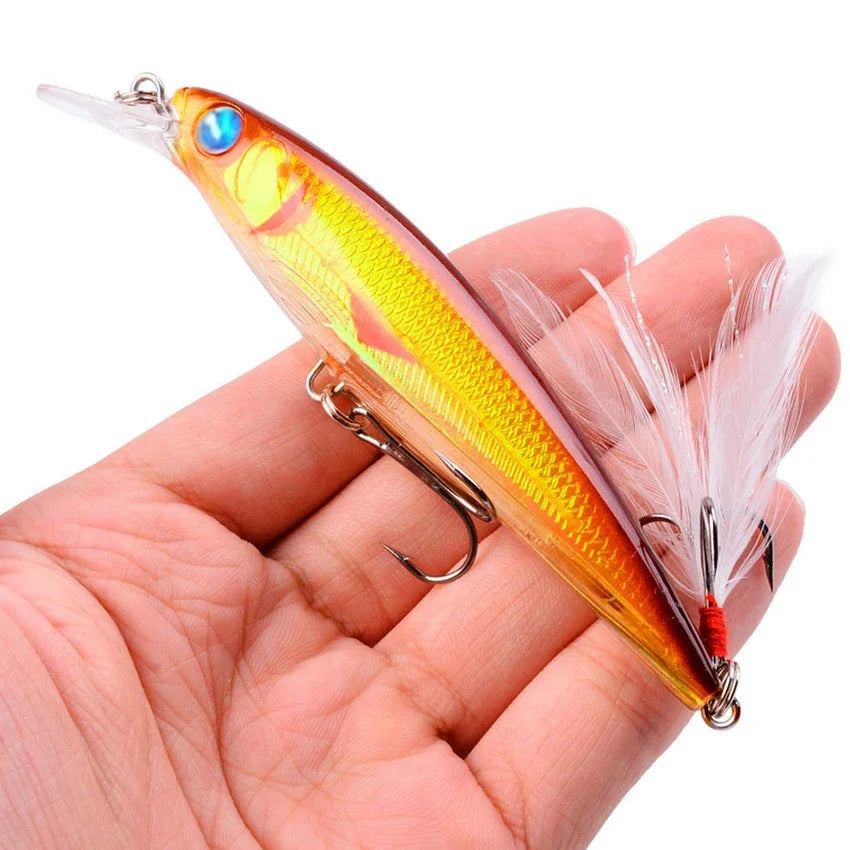 Leurre de Pêche Minnow Laser 11 cm 13 g - Crankbait avec Hameçons