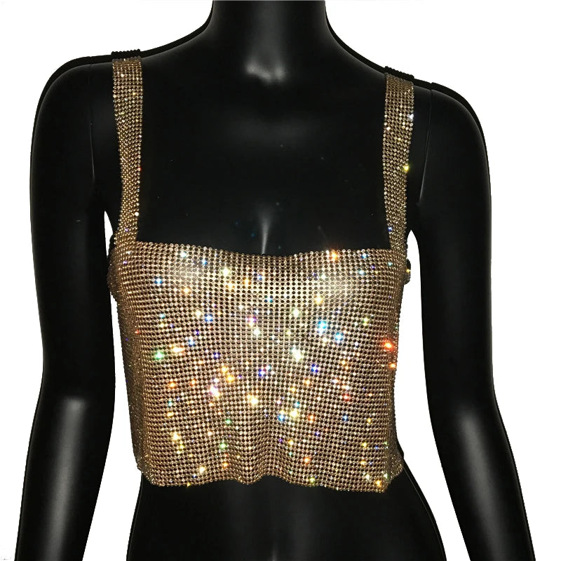 Top Femme Pailleté Dos Nu Strass