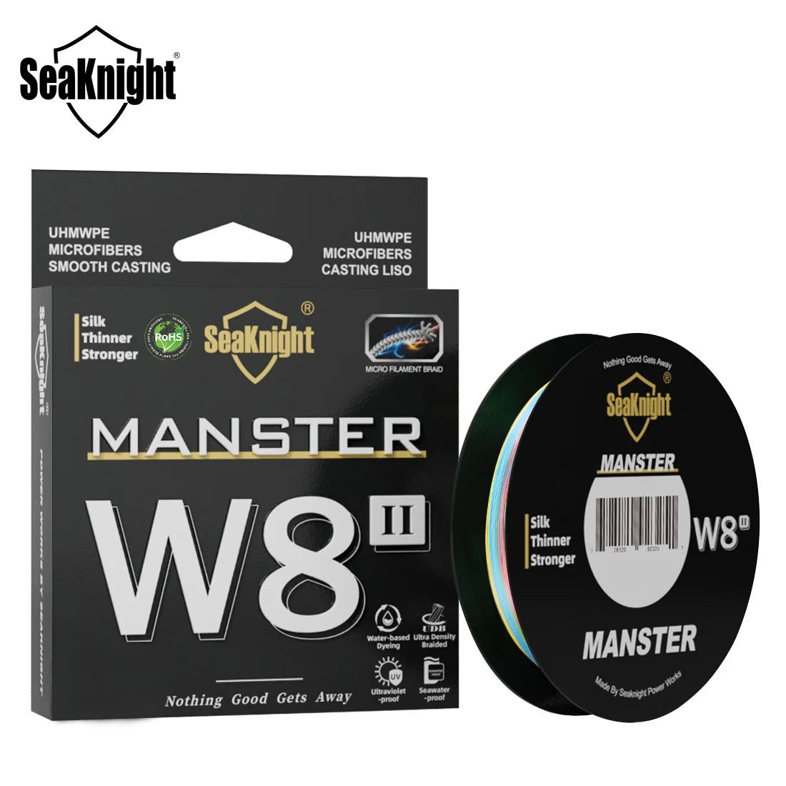Fil de Pêche Tressé SeaKnight W8 II 8 Brins 300m/500m - Anti-UV et Eau Salée
