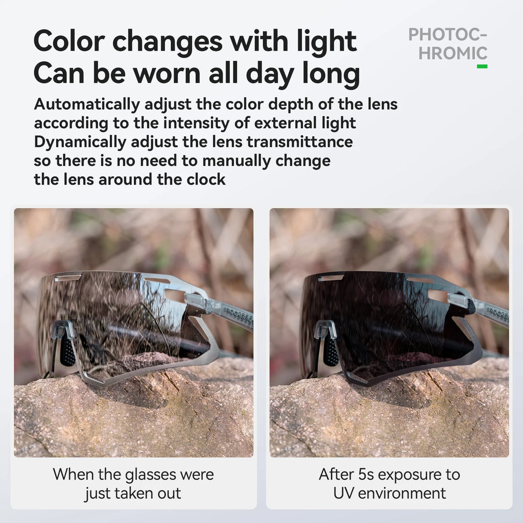 Lunettes Photochromiques RockBros pour Vélo Homme - Sports Outdoor