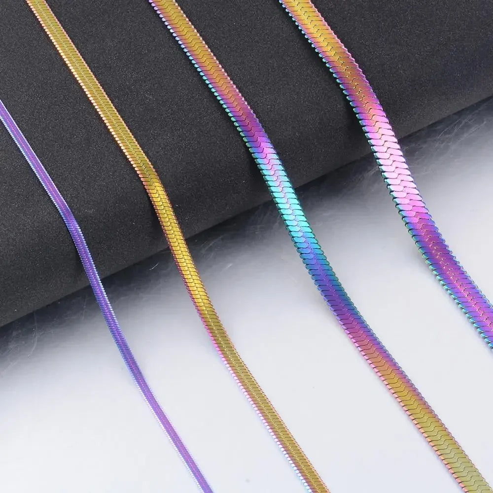 Collier Chaîne Serpent Acier Inoxydable 3 mm Doré - Waterproof Plusieurs Longueurs