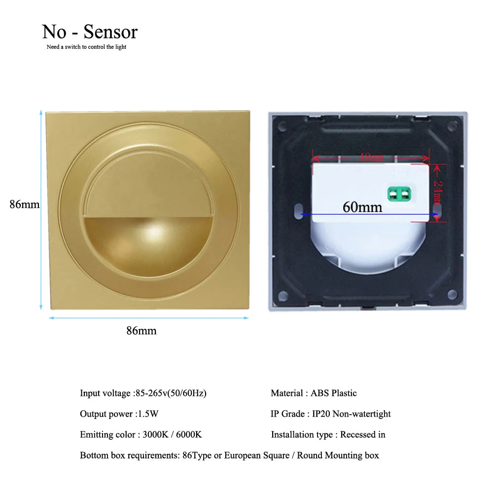 Spot LED Encastrable Escalier 85-265V - Éclairage Marches et Couloirs