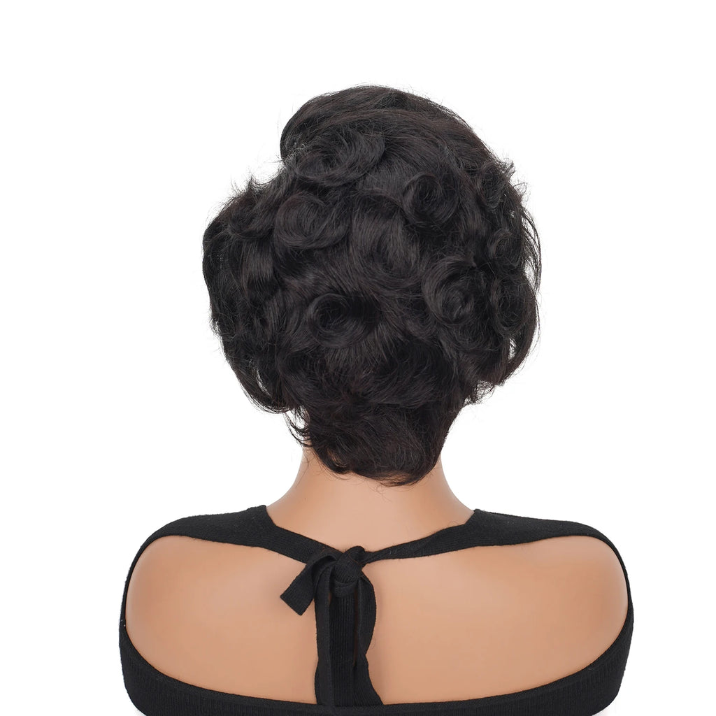 Perruque Pixie Cut Court 13x4 Lace Front - Cheveux Humains Bouclés Naturels