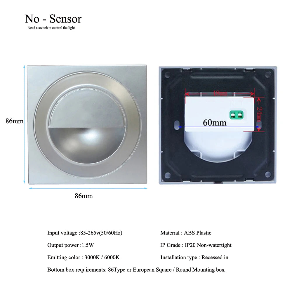 Spot LED Encastrable Escalier 85-265V - Éclairage Marches et Couloirs