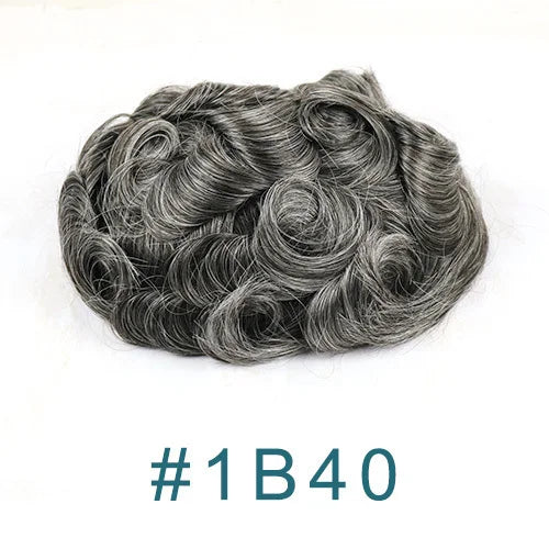 Prothèse Capillaire Homme Toupet Cheveux Humains - Base PU Peau 0.1mm