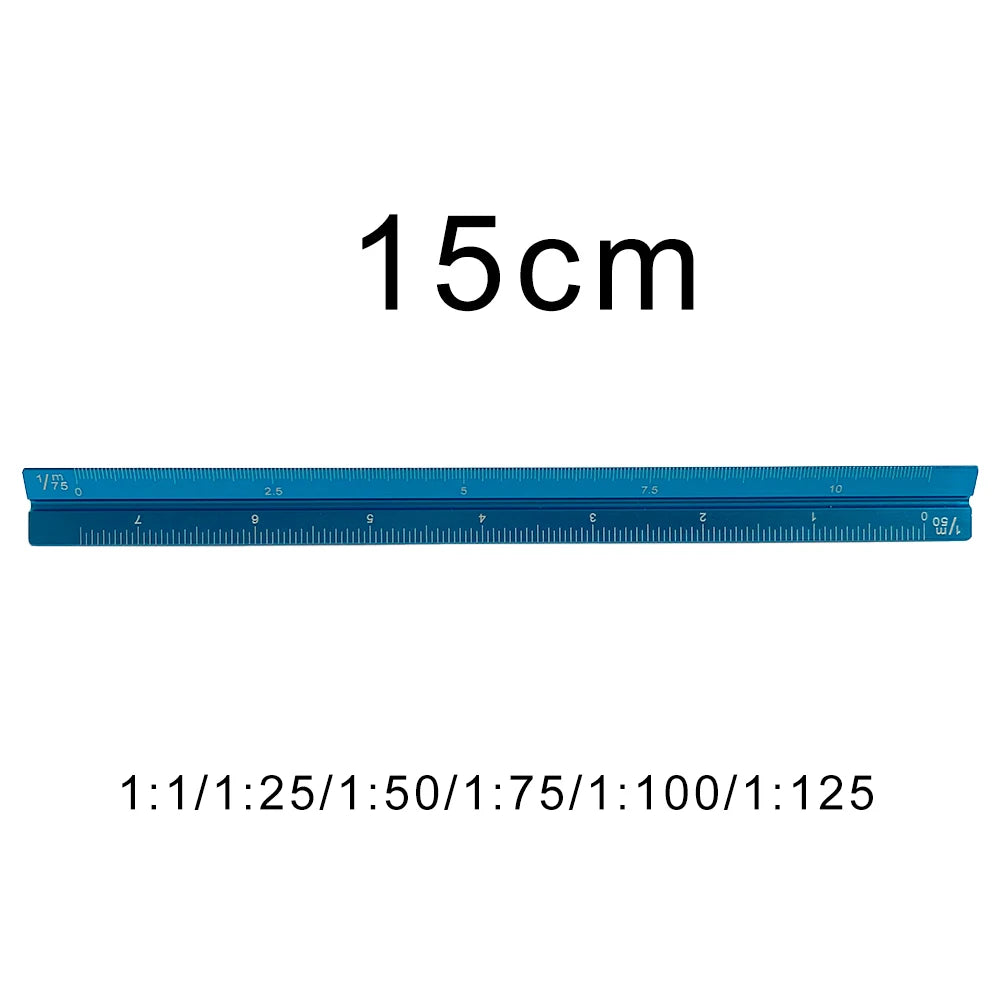 Règle Triangulaire Aluminium 15 cm - Échelle 1:20 à 1:600 pour Dessin Technique