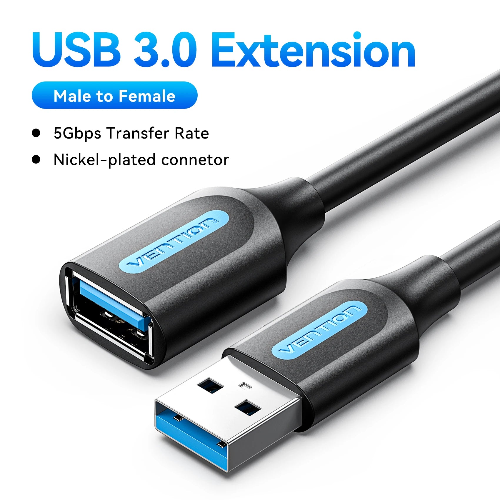 Câble Extension USB 3.0 Mâle/Femelle Vention - Données et Charge