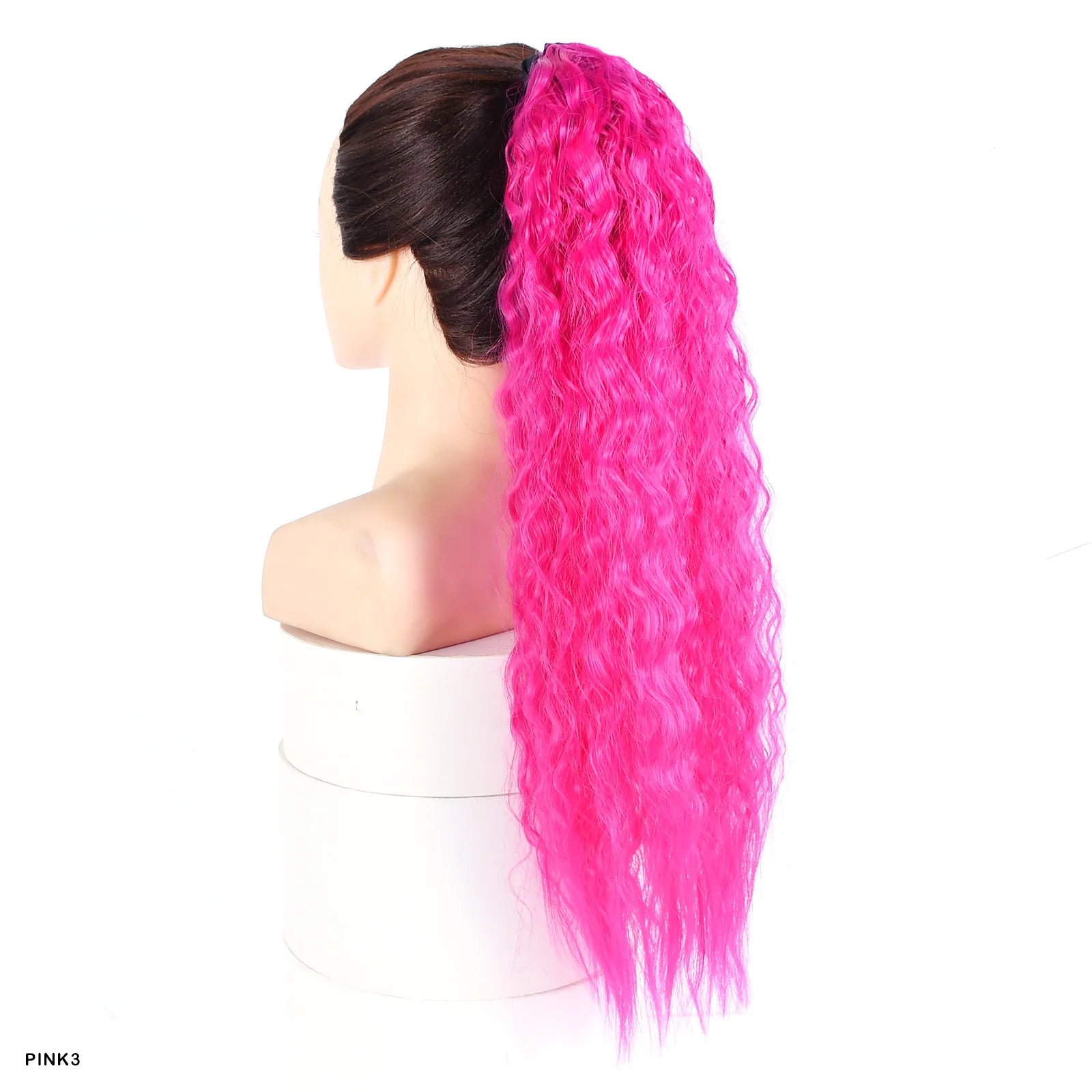 Queue de Cheval Synthétique Longue Kinky Curly - Extension Arc-en-Ciel Ombré