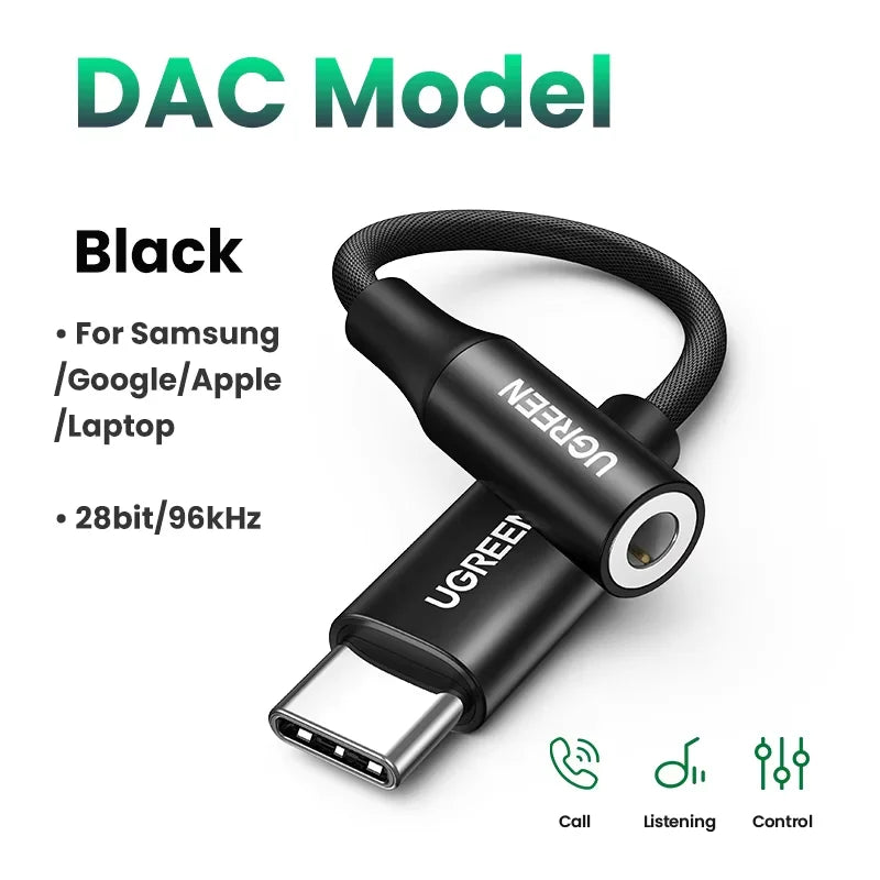 Adaptateur USB-C vers Jack 3.5 mm UGREEN avec DAC - Pour Casque Filaire