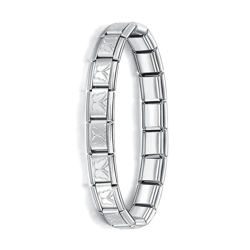 Bracelet Élastique Charms Acier Inoxydable 9 mm pour Femme - Style Italien