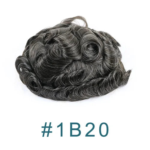 Prothèse Capillaire Homme Toupet Cheveux Humains - Base PU Peau 0.1mm