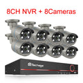 Kit Caméras Surveillance Techage 8CH 4MP PoE H.265 avec Détection Visage