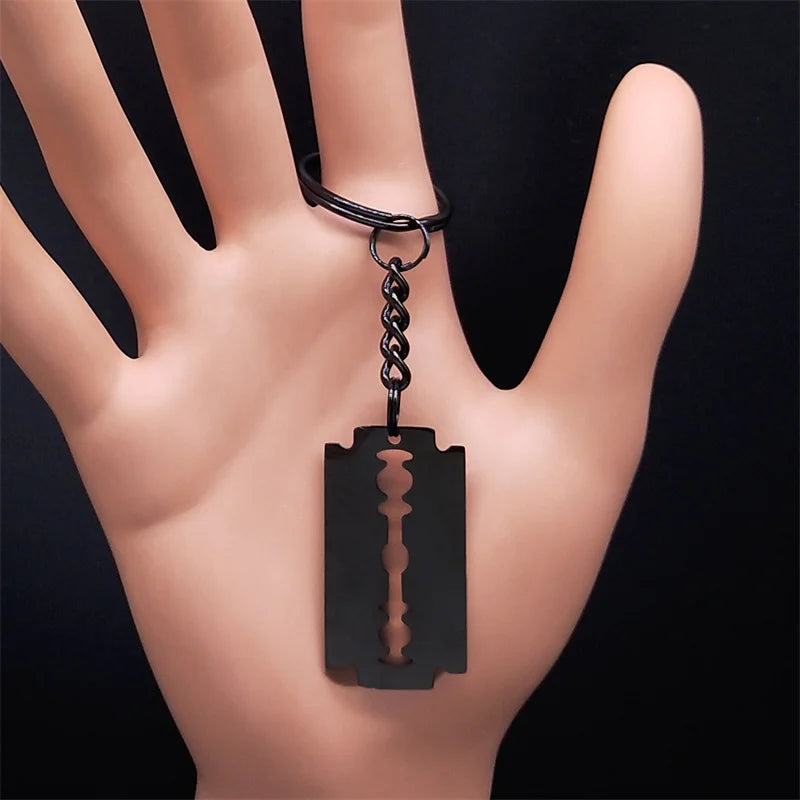 Collier Pendentif Lame Gothique Acier Inoxydable Noir
