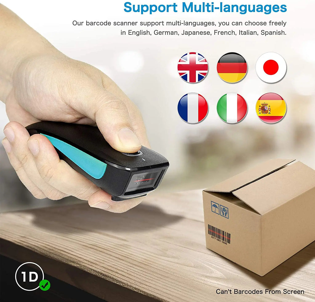 Scanner Code-Barres Bluetooth 2D QR NETUM C750 et Laser 1D C830